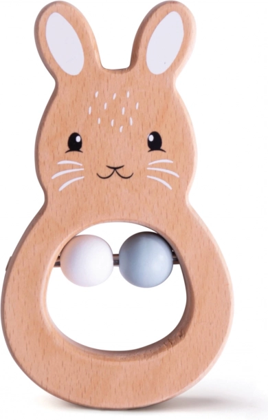 Bigjigs Baby medinis barškutis „Zuikutis“