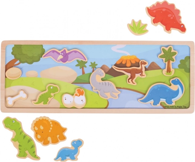 Magnetinės dėlionės „Dinozaurai“ Bigjigs Toys