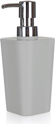 Muilo dozatorius iš tvirto plastiko, pilkas 7,3 × 7,3 × 17 cm