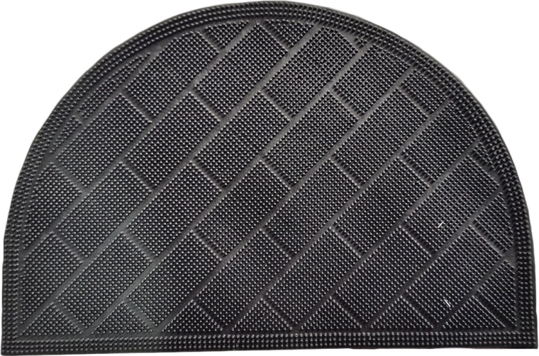 Rubber Half-Round Doormat 40 × 60 cm Black