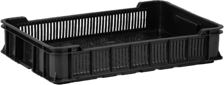 Low-profile plastic handling crate 10 kg