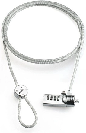 Laptop lock with combination cable lobster code