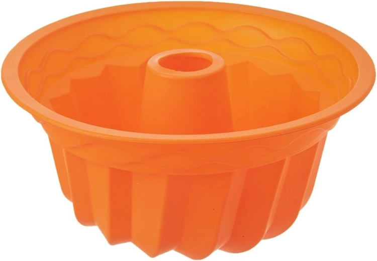 Silikoninė keksinė forma su centriniu vamzdeliu 23,5 cm, oranžinė ORION