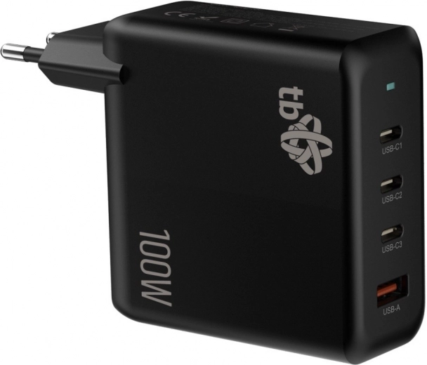Charger 3x USB-C + USB-A Power Delivery Black 100W
