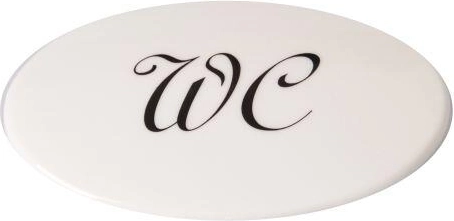 WC door sign for set, white plastic