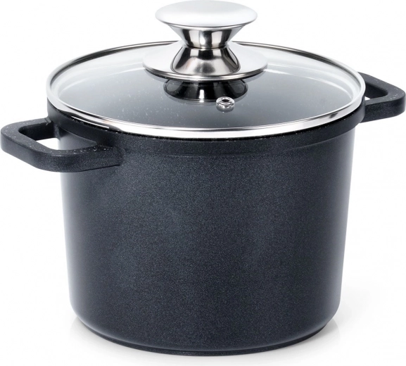 Tall granite pot with glass lid 2 l GRANDE