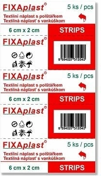 Fixaplast Strip tekstilinis pleistras 6 × 2 cm, 5 vnt.