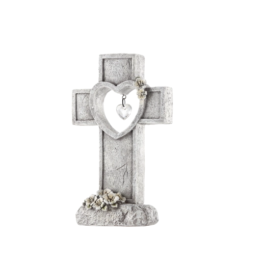 Symbolic cross with heart motif