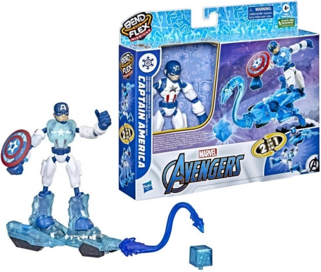 Avengers Bend and Flex veiksmo figūrėlės su transformuojama transporto priemone 15 cm