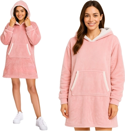 Ruhhy oversized blanket hoodie with hood XXL pink - 1 piece
