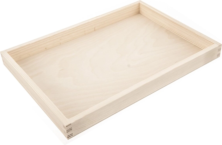 Medinis serviravimo padėklas smėlio spalvos 35 × 25 cm