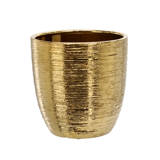 Keraminis vazono gaubtas 25 × 25 × 25 cm, auksinis