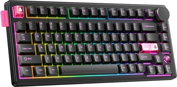 ONIKUMA MT706 Mechanical Gaming Keyboard, Wireless and Wired, RGB, Black