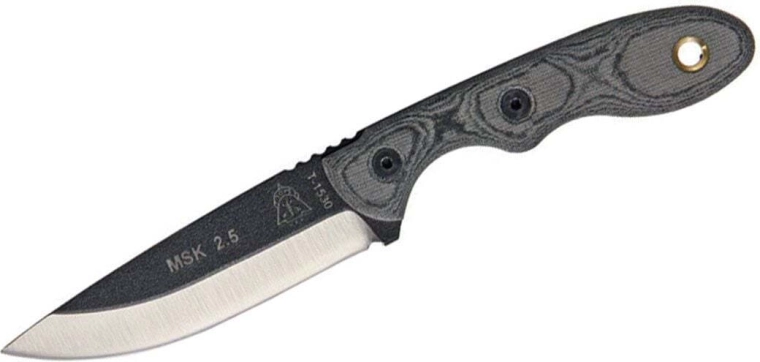Tops Knives Mini scandi kaklo peilis su juodos micartos rankena