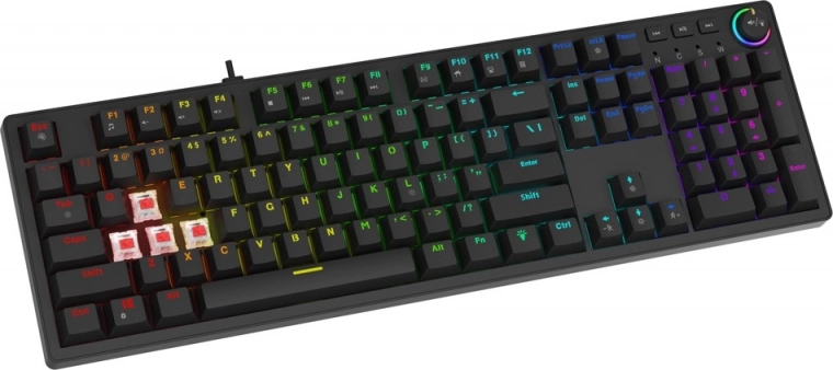 Mechaninė žaidimų klaviatūra Savio Styx Outemu Red Hot Swap RGB