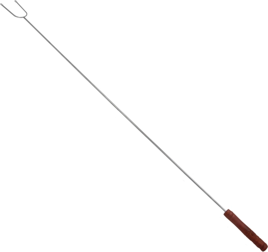 Stainless steel roasting fork with wooden handle 100 cm