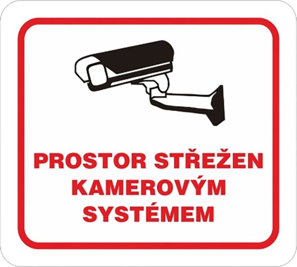 Lipdukas „Zona stebima vaizdo kamerų sistema“ 100 × 90 mm