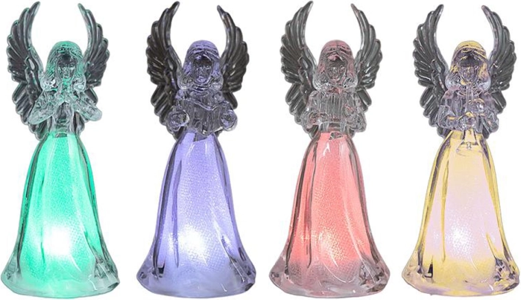 Christmas LED Angel – decoration 11.5 cm, mix of colors