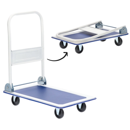 Sulankstomas platforminis vežimėlis 150 kg, 72 × 45 cm, pasukami ratukai
