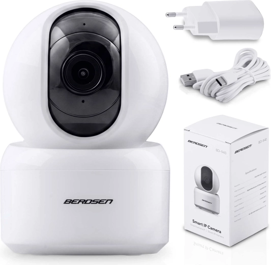 Berdsen rotating Wi‑Fi IP camera 3 MP for home monitoring and as a baby monitor