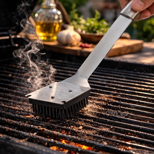 Wire brush for fast grate cleaning