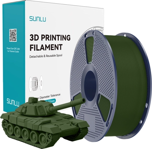 Sunlu PLA+ didelio greičio filamento gija 1,75 mm – alyvuogių spalvos