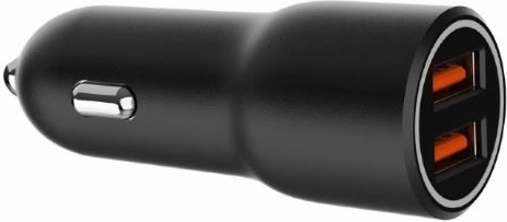 Dvigubas USB-A automobilinis įkroviklis QC3.0 36 W juodas