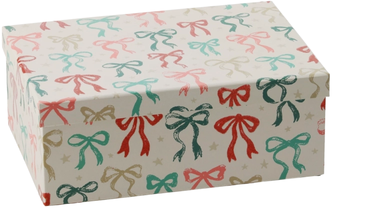 Kalėdinė dovanų dėžutė su kaspinu 25 × 18 × 9,5 cm – 1 vnt.