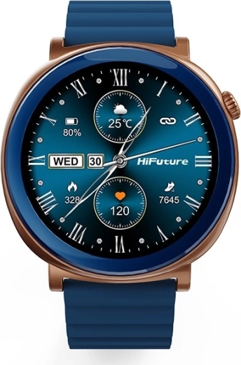 Aurora Smartwatch with AMOLED Display and AI Calls – Blue