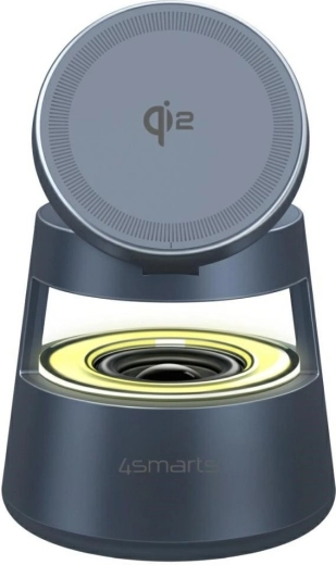 Belaidė įkrovimo stotelė 4smarts Aura Sound Qi2 – pilka