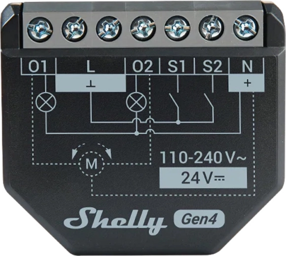 Išmanioji dvikanalė relė Shelly 2PM Gen4 su Zigbee ir Matter