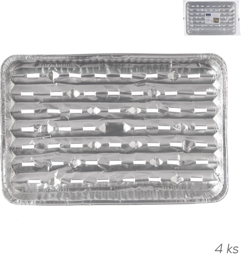 Aluminum grilling trays 34.5 × 23 cm, 4 pcs