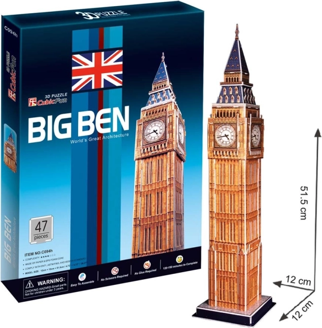 CUBICFUN 3D dėlionė Big Ben, 44 dalys