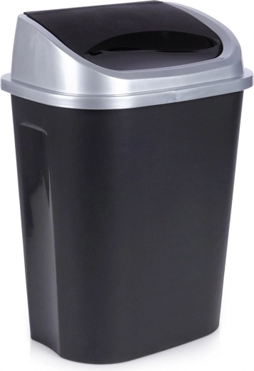 Plastikinė šiukšliadėžė su atlenkiamu dangčiu 25 l, juoda