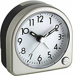 Analog alarm clock with backlight TFA, champagne