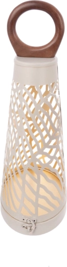 Žvakidė Cone iš metalo ir medžio, smėlio ir auksinė, 43 cm