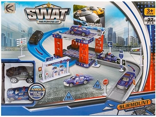 Police parking lot with 2 toy cars - 1 piece