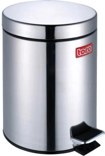 Nerūdijančio plieno pedalinis šiukšlių kibiras Toro 5 l