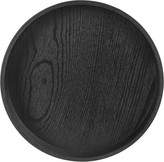 Round serving and decorative tray made of natural wood, 30 cm