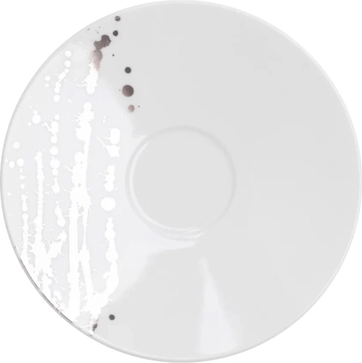 Splendor white saucer (underplate) 16 cm with platinum décor