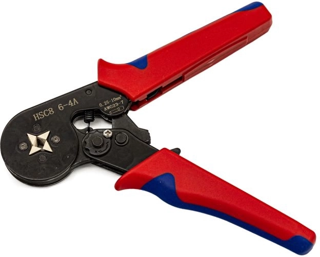 Automatic crimping pliers with ratchet lock