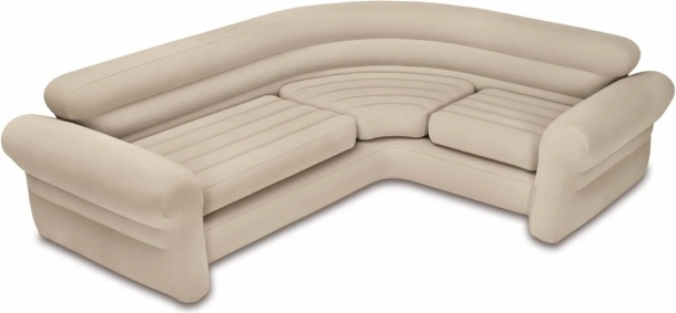 Pripučiama kampinė vinilo sofa