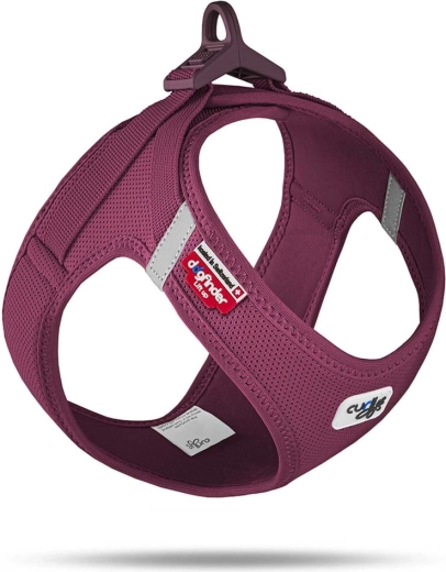 Šunų petnešos Curli air-mesh ruby su sagtimi, dydis 3XS (1,5–3 kg)