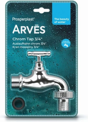 Faucet for Rainwater Barrel 3/4 in Chrome Finish