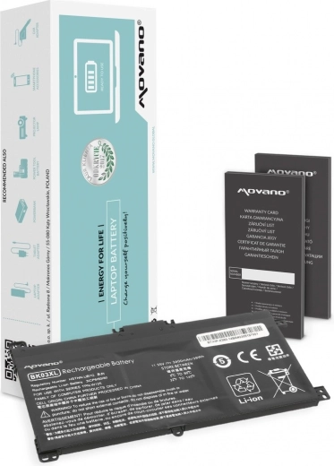 Movano BK03XL battery for HP Pavilion x360 14-ba 3400 mAh 39 Wh