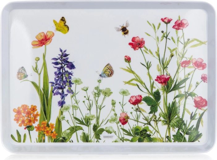 Melamino padėklas MEADOW 30 × 21,5 cm, baltas