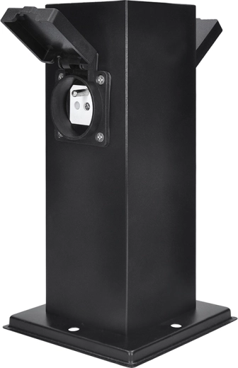 Solight outdoor electrical distribution post IP44 made of stainless steel, 2 sockets, black