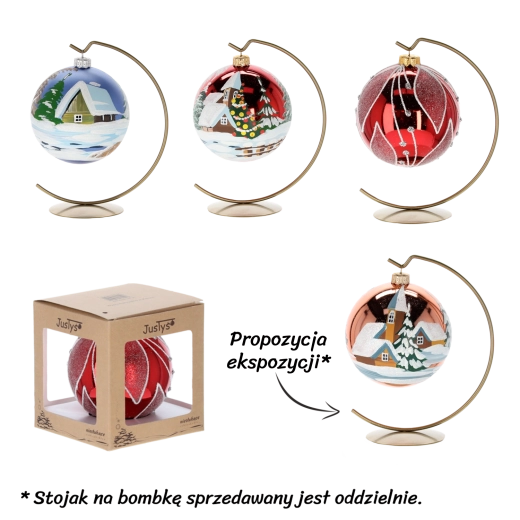 Christmas decorated bauble BOMBKA 100 mm (variant 2198) - 1 piece