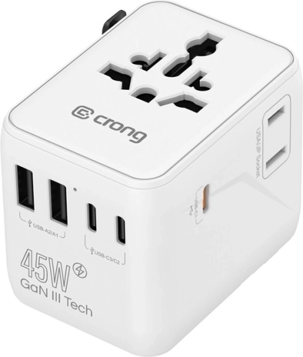 5× USB ports + AC socket for additional devices