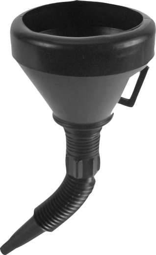 Plastic funnel with strainer and detachable spout